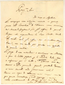 1841 MILANO Cesare Pompeo CASTELBARCO sulle vicende dei nobili SCOTTI *Autografo Lettera interamente autografa del noto politico e intellettuale milanese Cesare Pompeo Castelbarco, che commenta le vicende poco felici della nobile casata Scotti.PAGINE: 1 FAIR/discreto piegature d'epoca Formato: 18x23 cm originale e autentica 1