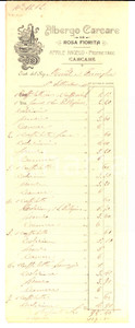 Documento originale, autentico 1915 CARCARE (SV) Albergo CARCARE già ROSA FIORITA Proprietà ANGELO APRILE 1