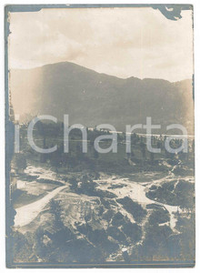 Fotografia d epoca originale 1915 ca WW1 ZONA DI GUERRA ITALIA Veduta con baraccamenti Foto 13x18 cm 1