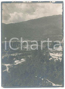 Fotografia d epoca originale 1915 ca WW1 ZONA DI GUERRA ITALIA Veduta con baraccamenti  Foto 13x18 cm 1