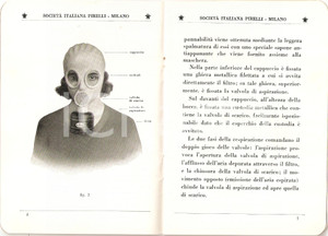Libro, pubblicazione d epoca 1935 MILANO  PIRELLI Maschera antigas tipo S.I.P. 1 Guerra chimica 2 1