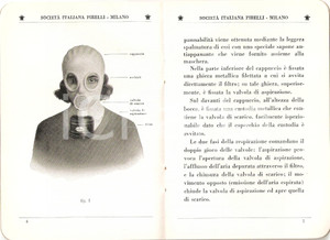 Libro, pubblicazione d epoca 1935 MILANO PIRELLI Maschera antigas tipo S.I.P. 1 Guerra chimica 1 1