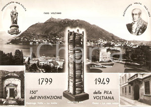 Cartolina originale da collezione 1949 COMO 150° Anniversario invenzione PILA VOLTIANA Vedutine Cartolina 1 1