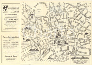 Materiale pubblicitario d’epoca 1960 ca FRANKFURT AM MAIN  CARLTON HOTEL  Mappa pubblicitaria 1