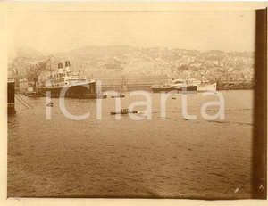 Fotografia d epoca originale 1925 ca GENOVA Veduta del porto con navi  Fotografia 11x9 cm 1 1