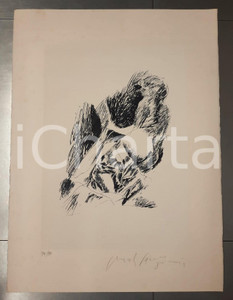 1970 ca Artista Pericle FAZZINI - Figura *Litografia 79/90 AUTOGRAFATA  Litografia originale autografata (n° 79/90). FAIR/discreto fioriture Formato: 57x76 cm originale e autentica 1