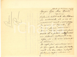 Autografo originale 1938 CICLISMO MOTTA DI CAVEZZO Nino BORSARI accetta gara al Vigorelli AUTOGRAFO 1