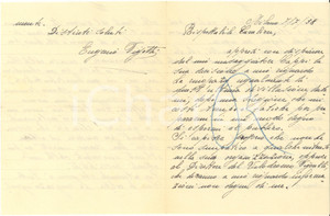 Autografo originale 1938 CICLISMO MILANO Eugenio VIGOTTI deluso per mancata convocazione AUTOGRAFO 1
