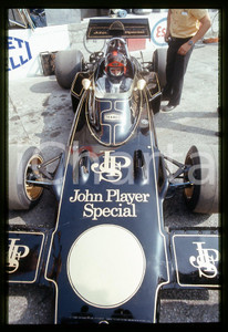 Fotografia d epoca originale Emerson FITTIPALDI su LOTUS 72D  FORMULA 1 GP MONZA 1973 35 mm vintage slide 1