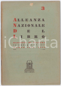 Giornale, rivista storica 1935 ALLEANZA NAZIONALE DEL LIBRO Roma e i tedeschi Lucrezio e Leopardi 1
