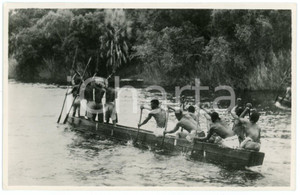 1920ca AFRICA VICTORIA FALLS Native canoe on the ZAMBEZI RIVER Postcard FP NV  Cartolina postale d'epoca, non viaggiata. GOOD/buono  Formato: 14x9 cm originale e autentica 1