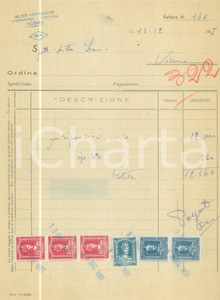 Documento originale, autentico 1957 VICENZA Aldo MORSIANI Laboratorio oreficeria Fattura commerciale 1