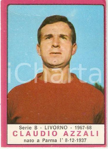 Oggetto da collezione cartaceo PANINI  CALCIATORI 1967  1968 Figurina Claudio AZZALI Serie B LIVORNO 1