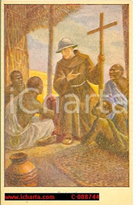 Cartolina originale da collezione 1945 ca MISSIONI FRANCESCANE San Francesco tra i negri *Cartolina (2) 1