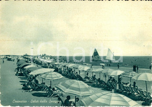 Cartolina originale da collezione 1955 CESENATICO FC Veduta della spiaggia  ANIMATA FG 1