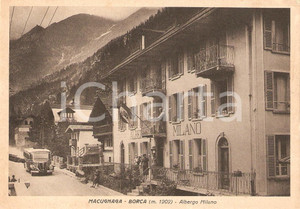 Cartolina originale da collezione 1940 ca BORCA Macugnaga (VB) ALBERGO MILANO Animata FG NV 1