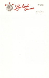 Materiale pubblicitario d’epoca 1965 ca VIGEVANO Manifattura cuoio WAP di Giovanni LOMBARDI Carta intestata 1