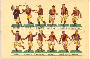 Cartolina originale da collezione 1966 MILAN La formazione Cartolina illustrata FG NV 1