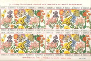 Oggetto da collezione cartaceo 1987  50 Campagna prevenzione TBC Design di Silvia MICCI 40 Erinnofili 1