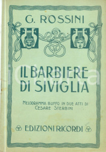 Oggetto da collezione cartaceo 1933 Gioacchino ROSSINI Il barbiere di Siviglia  Melodramma buffo Ed. RICORDI 1