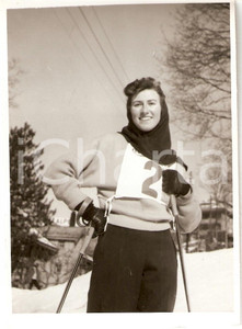 Fotografia d epoca originale 1955 ca SWITZERLAND Campionati SCI ALPINO Rosmarie REICHENBACH Ritratto Foto 3 1