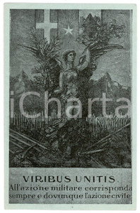 1915 ca WW1 LUCCA Federazione comitati rurali - Viribus unitis - Cartolina (3)  Cartolina d'epoca, non viaggiata. FAIR/discreto lievi smussature agli angoli Formato: FP originale e autentica 1