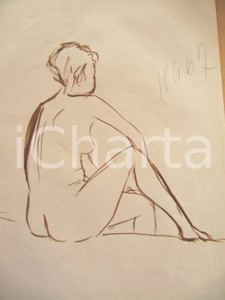 Stampa, bozzetto originale 1967 NOETICO? Studio di nudo femminile Disegno 1 1
