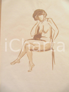 Stampa, bozzetto originale 1967 NOETICO? Studio di nudo femminile Disegno 2 1