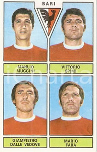 Oggetto da collezione cartaceo PANINI CALCIATORI 1971  1972 Figurina BARI Muccini Spimi Dalle Vedove Fara 1 1