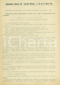 Documento originale, autentico 24 APRILE 1945 Corti straordinarie per reati collaborazione con tedeschi 4 1