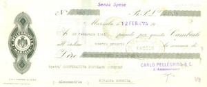 Documento originale, autentico 1941 MARSALA TP Ditta C. PELLEGRINO & C. vini Cambiale pubblicitaria 4 1