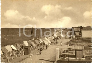 Cartolina originale da collezione 1940 ca BELLARIAIGEA MARINA RN Spiaggia con tende e bagnanti Cartolina FG NV 1