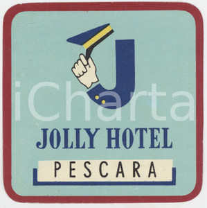1960 ca PESCARA Jolly Hotel - Etichetta ILLUSTRATA 8x8 cm (3) Etichetta d'epoca.  GOOD/buono  Formato: 8x8 originale e autentica 1