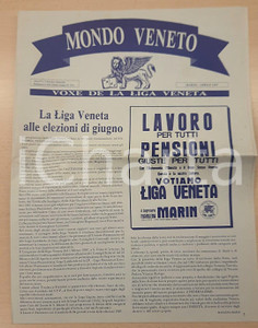 Giornale, rivista storica 1987 MONDO VENETO Elezioni  Voto a Marilena Marin Giornale LIGA VENETA n° 3 1