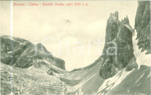 Cartolina originale da collezione 1935 ca AURONZO DI CADORE BL Forcella GIRALBA Cartolina FP NV 3 1