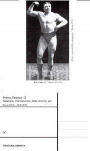 Cartolina originale da collezione 1979 ROMA Primo Festival O STAMPA GAY Lottatore Jess PEDERSEN Cartolina 4 1