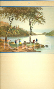 Oggetto da collezione cartaceo 1955 ca ITALIA MODERNARIATO Calendario perpetuo VINTAGE Scena lago 24x44 2 1