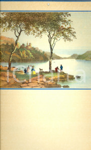 Oggetto da collezione cartaceo 1955 ca ITALIA MODERNARIATO Calendario perpetuo VINTAGE Scena lago 24x44 3 1