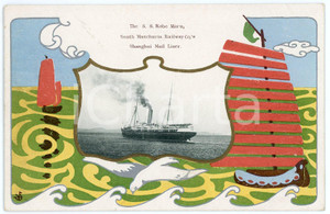 Cartolina originale da collezione 1910 CHINA S.S. KOBE MARU South Manchuria Railway  SHANGHAI Mail Liner Postcard 1