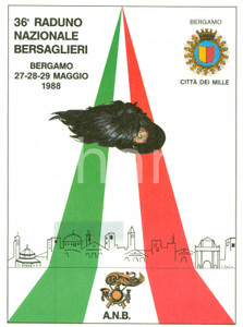 Oggetto da collezione cartaceo 1988 BERGAMO 36° Raduno Nazionale BERSAGLIERI Volantino 2 1