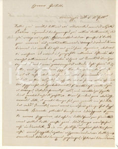 Autografo originale 1850 ca MENAGGIO Benedetto CASTELLI  Lagnanze del nipote cadetto Autografo 1