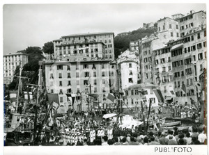 1954 CAMOGLI Sagra del Pesce - Rivista allievi MARINA MILITARE *Foto 24x18 Fotografia d'epoca. CONDIZIONI: GFORMATO: 24x18 cm     originale e autentica 1
