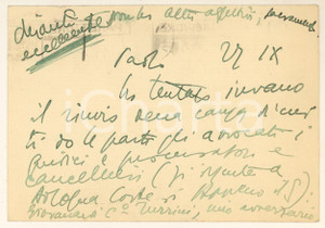 Autografo originale 1950 MILANO Cartolina Aurelio CANDIAN su ritiro di una causa  Autografo 1