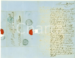 Autografo originale 1860 MONCRIVELLO VC Marchese DEL CARRETTO si lamenta del maltempo e dell uva 1