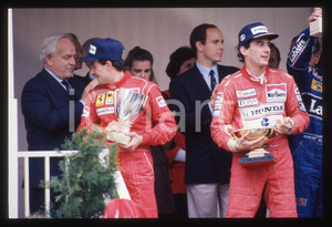 Fotografia d epoca originale 35mm vintage slide 1991 MONTECARLO Ayrton SENNA vince GP di MONACO 1