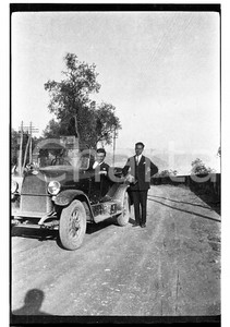 Fotografia d epoca originale 1925 RAPALLO Fiat 505 Torpedo sull Aurelia NEGATIVO ORIGINALE 1
