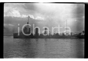 Fotografia d epoca originale 1924 TRIESTE Cacciatorpediniere alla fonda nel porto NEGATIVO ORIGINALE 1