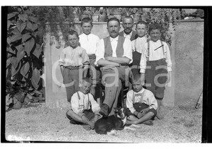 Fotografia d epoca originale 1920 GARLATE LC I ragazzi del paese NEGATIVO ORIGINALE 1