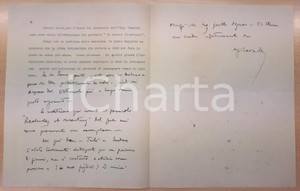 Autografo originale 1926 ROMA Ugo CAVALLERO  Autocarri a gasogeno  Maschere antigas AUTOGRAFO 1
