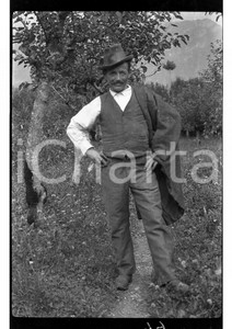 Fotografia d epoca originale 1920ca GARLATE Ritratto di Pietro BOSOLASCO  NEGATIVO ORIGINALE 1
